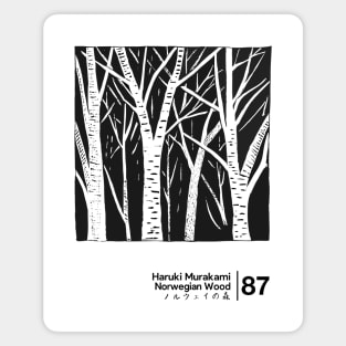 Norwegian Wood - Haruki Murakami / Minimalist Graphic Artwork Magnet